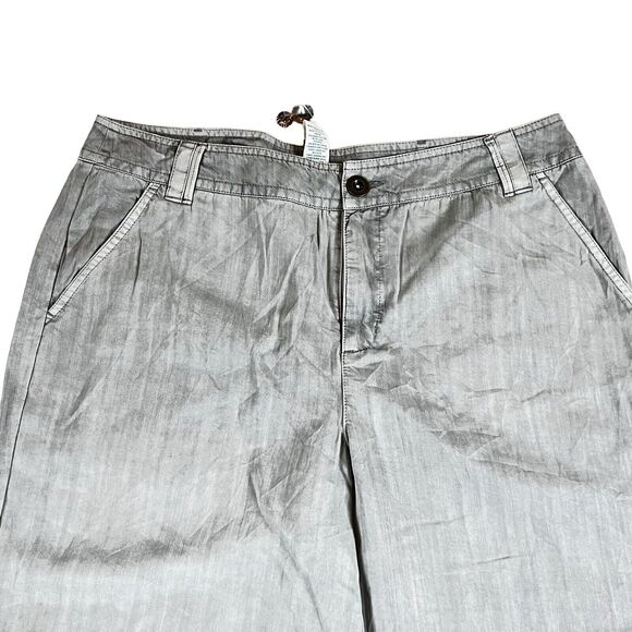 Sundance Tencel Trouser Pants Sz 12 Gray Flat Front Wide Leg Chino Flowy Soft - Picture 2 of 10